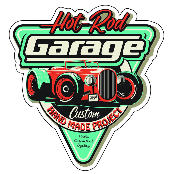 Hot Rod Garage Old School Sticker Bobber Cafe Racer Retro #24